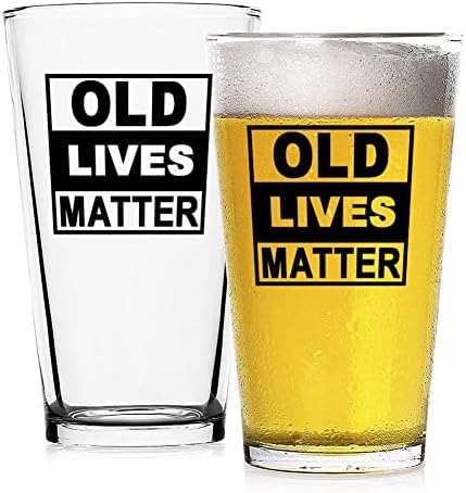 חיים ישנים חשובים כוס זכוכית בירה-16 עוז, פרישה נהדרת, מתנות יום הולדת או אוקטוברפסט לזקן, כוס בירה מצחיקה, מתנות