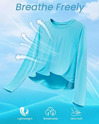 G4Free לנשים UPF 50+ שרוול ארוך חולצות UV חולצות אימון יבול יבול רץ חולצות כושר אתלטית חולצות