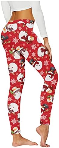 מכנסי טייץ 'של חג המולד PJ מכנסיים 2022, Y2K נמתחים בתוספת גודל בקרת בטן מכוערת חג המולד גרפי אימון רך