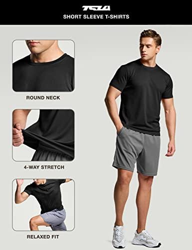 TSLA 1 או 2 חבילה אימון לגברים חולצות ריצה, חולצות טריקו לחות יבש, חולצות ספורט חדר כושר ספורטיבי