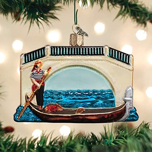 העולם הישן חג המולד גונדולה זכוכית מנופחת קישוטי חג המולד עץ