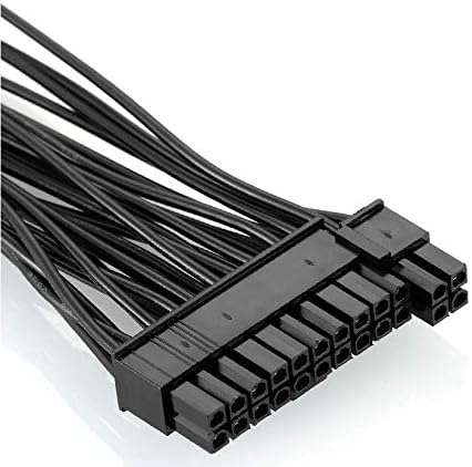 YoveCathou 24 PIN 20+4 מתאם מפצל כבלים מרובה חשמל PSU כפול עבור ATX ערכת הרחבה של לוח האם 18AWG 1 רגל שחור