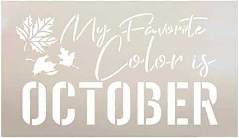 הצבע האהוב עליי הוא אוקטובר סתיו עלה מילה סטנסיל על ידי סטודיו12 / שלטי עץ / מילה אמנות לשימוש חוזר