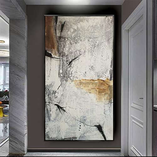 Skyinbags מופשט מרקם אפור קנב קיר ציורי שמן - אנכית מודרנית בגודל גדול גודל אמנות ציור קישוט קיר תמונות