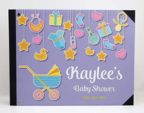 יקירי מזכרות סגולים תלויים חפצים לתינוקות מותאמים אישית למקלחת לתינוקות ספר אורח קשיח ספר אורח כניסה