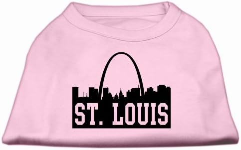 Mirage Pet St Louis Skyline Screint Screint חולצת הדפס בהיר ורוד SM