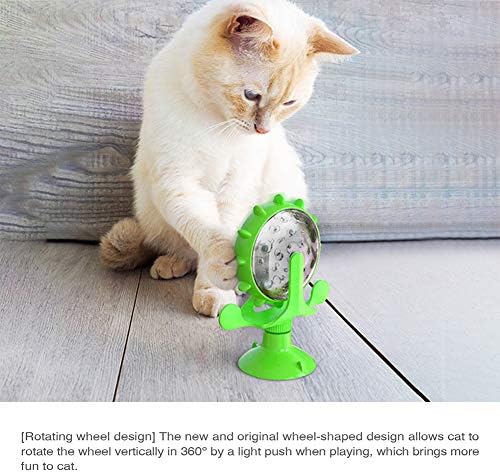 צעצוע חתול טחנת רוח, פטיפון חתול מתגרה צעצוע של חיית מחמד אינטראקטיבית ופעמון, חתולים וכלבים מתקן ארוחות