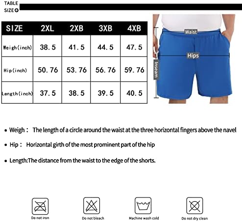 מכנסיים קצרים אתלטים של Rosemmetti Mens 7 אינץ 'בגודל גדול וגבוה משקל קל משקל ספורט מכנסי טניס עם