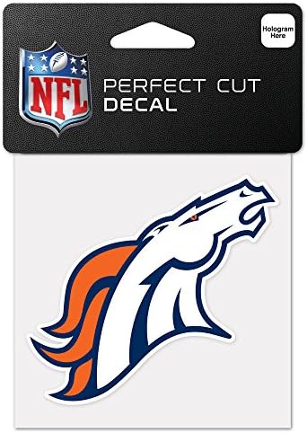 Wincraft NFL Denver Broncos 63044011 מדבקות צבע מושלמות, 4 x 4, שחור