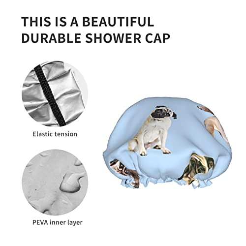 כובע מקלחת לנשים, פלסטיק אטום למים אלסטי חמוד חמוד כובעי אמבטיה לספא נסיעות/מלון/שיער סולון/שימוש