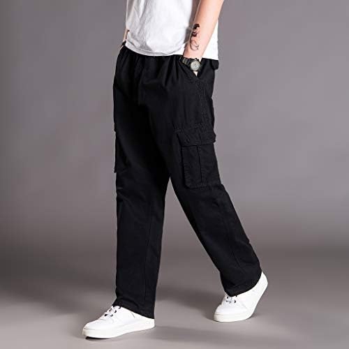 Oioloyjm 2023 Mens אופנה מזדמנת בתוספת גודל גודל דפוס רופף ספורט טרנדי ארוך מכנסי טרנינג מכנסיים עם כיס