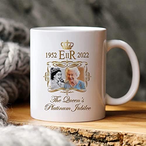 סיאן מלכת אליזבת השנייה פלטינה יובל ספל קפה יום הולדת 70 שנה 10 ב המלכה אליזבת 1952-2022 קרמיקה