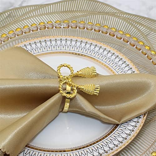GKMjki 6/PCS מפיות זהב טבעות מפיות מתכתיות לחג המולד לחג המולד לחתונה קישוטי שולחן מסיבות לחג המולד