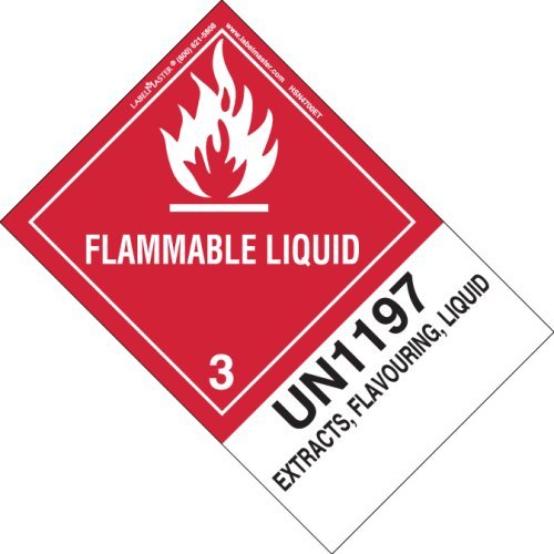 תווית נוזל דליקה 4700ט, תמציות לא 1197, חומרי טעם וריח, מורחב, חומרים מסוכנים, 5.9 על 4