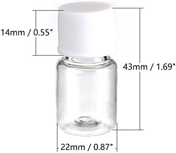 בטומשין 50 יחידות 5 בקבוקי פלסטיק, פה רחב מעבדה מגיב בקבוק איטום אחסון מעבדה מיכל לבן שקוף