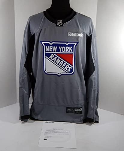 משחק ריינג'רס בניו יורק השתמשו בתרגול אפור ג'רזי ריבוק NHL 58 DP31294 - משחק גופיות NHL משומשות