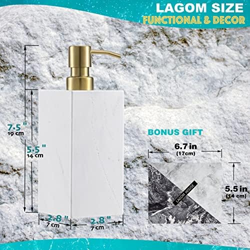 מתקן סבון סבון שיש של Lagom House עם משאבת נירוסטה זהב עליון איטלקי אבן טבעית שיש נוזל נוזל