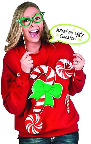 מכוער סוודר תמונה מקל אבזרי חג המולד ביגוד אבזרים-תלבושות אבזרים-תלבושות אבזרי-חג המולד