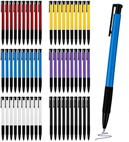 קומיקס 60 לספור נשלף כדורי עט, עטים בתפזורת כחול דיו עטים בינוני נקודת 0.7 ממ, כתיבה חלקה עטים,