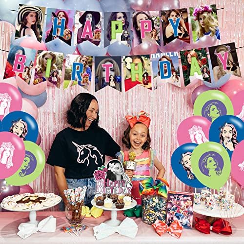 לאנה זינגר מסיבת קישוטים, זינגר יום הולדת ספקי צד כולל באנר - עוגת טופר-12 צילינדר הקאפקייקס-18 בלונים