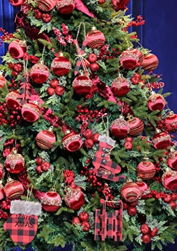 קישוטי עץ חג המולד של Heejoonay ， קישוטים משובצים באפלו לחג המולד, קישוטים לחג המולד קישוטי