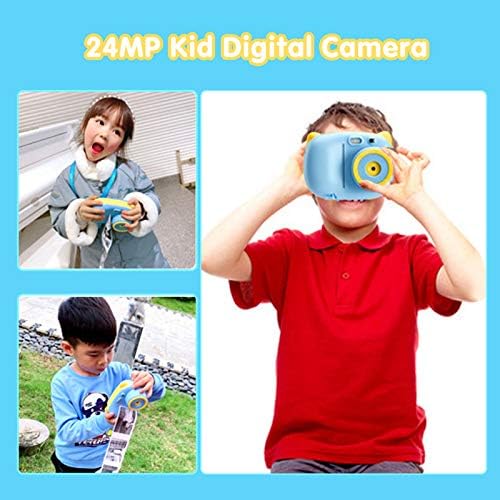 מצלמה לילדים מיני, מצלמה דיגיטלית לילדים 24 מגה פיקסל, עם מסך תצוגה צבעוני בגודל 2 אינץ', מצלמת