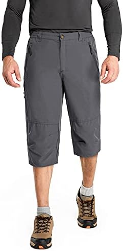 מכנסי גולף קפרי גולף של גברים 3/4 מטען מהיר מהיר יבש משקל קל משקל מתחת למכנסיים קצרים בברך נסיעה