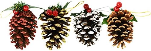 שחור ברווז מותג סט של 12 אצטרובל חג המולד קישוטי! גליטר חלבית צבעוני אצטרובלים מושלם עבור לקשט לעונת