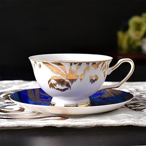 FSYSM 15 PCS הקלה כוס סיר קפה זהב וקבוצת צלוחית בסגנון אמנות סגנון אמנות סין סין סין צבעונית