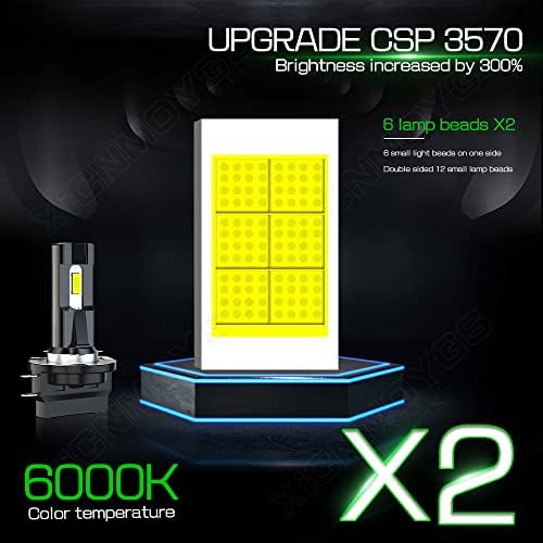 Xicnmoygs H11b LED נורות ראש קורות נמוכות תואמות 2011 2013 2013 פורד פיאסטה, 8000LM, 6000K פנסי אור לבן