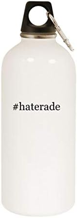 מוצרי Molandra Haterade - 20oz hashtag בקבוק מים לבנים נירוסטה עם קרבינר, לבן