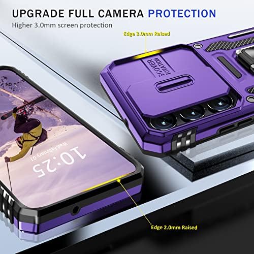 Bahahoues for Samsung Galaxy A54 5G Case עם כיסוי מצלמת שקופיות, סמסונג A54 5G עם טבעת עמדות מגנטיות,