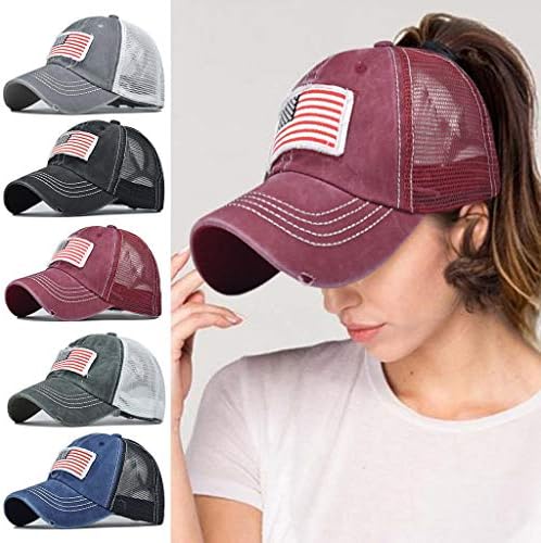 יוניסקס דגל אמריקאי כובע בייסבול וינטג