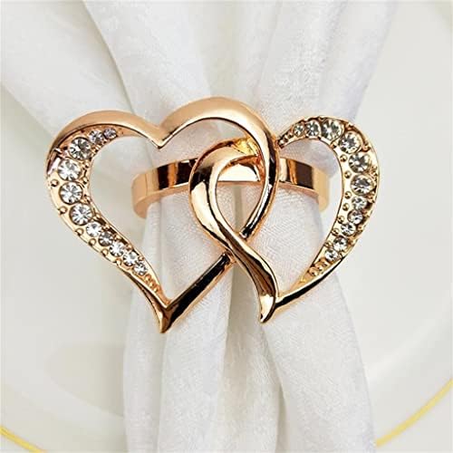 PQKDY בצורת לב חתונה מפית אבזם אבזם מפית מתכת תפאורה לטבעת ליום האהבה (צבע: C, גודל