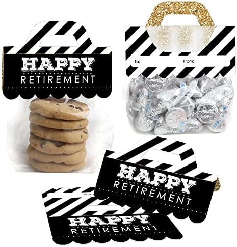 נקודה גדולה של אושר פרישה שמחה - מסיבת הפרישה DIY ברורה תוויות תיקים טובות לטובת תוויות - שקיות ממתקים עם טופרים