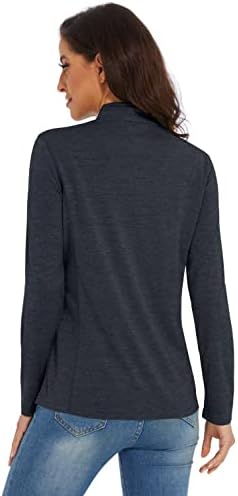 Kefitevd's UPF 50+ חולצות גולף שרוול ארוך 1/4 Zip UV הגנה מפני SPF חולצה מהירה של צמרות קיץ יבש
