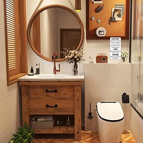 חוקי האסלה של Qizohe כללי אמבטיה כפריים מתכת וינטג 'תלויה שלט חידוש עיצוב בית חווה לשירותים, חדר רחצה,
