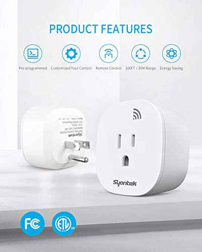 Syantek Outlet Outlet Wireless Wireless Light עבור מכשירי חשמל ביתיים, ערכת מתג אור מרחוק הניתנת