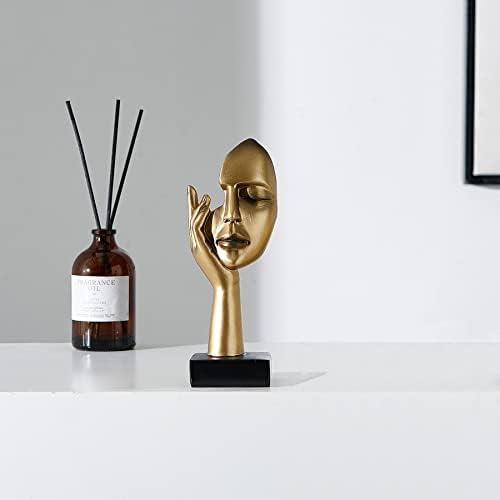 FJS עיצוב זהב אמנות נשים פסל פנים, 6.7 אינץ