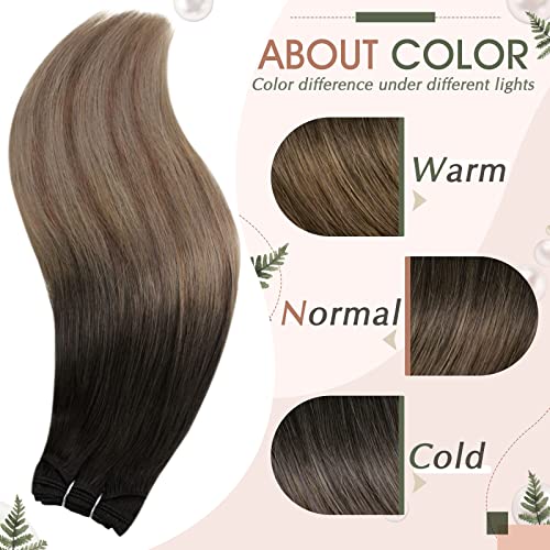 לקנות יותר לחסוך יותר: ערב שיער הרחבות שיער טבעי לתפור בתוספות 2 8 כהה ביותר חום להדגיש אור חום 22 אינץ 100