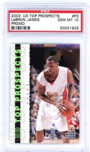 Lebron James 2003 UD Top Prospects Prospects Trookie Card Promo P3 PSA 10 Gem Mint Pop Low - כדורסל קלפי טירון