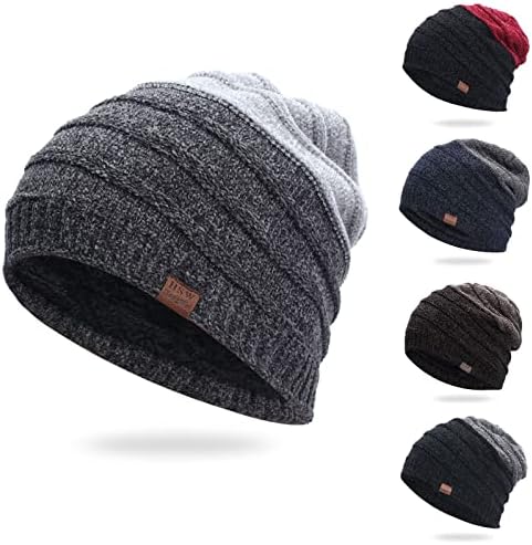 יוניסקס טלאי בימס חורף חם עבה לסרוג מצולעים כובעי קר מזג אוויר צמר מרופד תרמית כובעי עבור נשים גברים