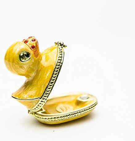 אחסון תכשיטים של קופסת תכשיטים של ברווז צהוב סטאש צבוע בעבודת יד רעיון מתנה לקישוט הבית