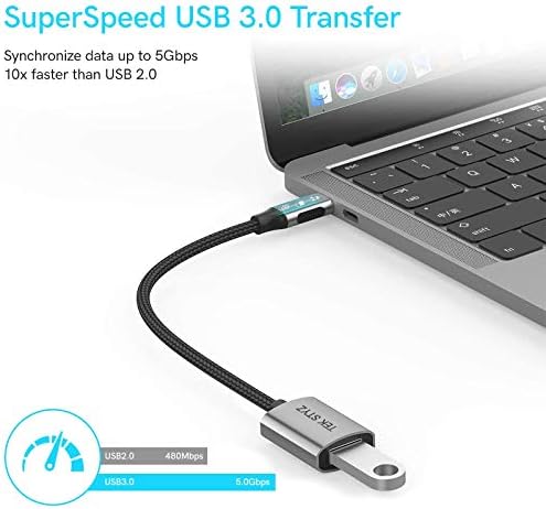 מתאם Tek Styz USB-C USB 3.0 עובד עבור Bang & Olufsen Beoplay A2 OTG Type-C/PD זכר USB 3.0 ממיר נקבה.
