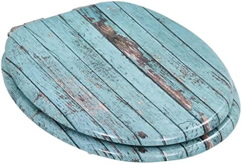 מושב האסלה של HALOU עם מכסה רך-קרן MDF עיצוב עץ משוחזר