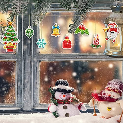 38 חלקים לחג המולד ציור יהלום מחזיק מפתחות מיני יהלום מחזיק מפתחות