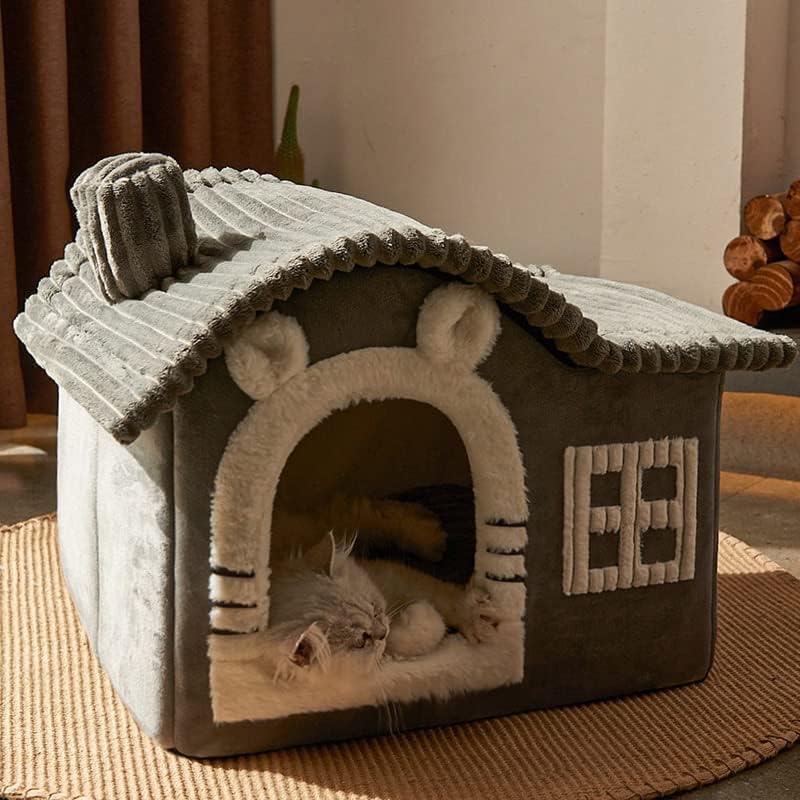 CXDTBH מחצלת מיטת בית כלבים מתקפלת לכלבים קטנים כלבים קטנים חתולים חורפים קן חם סל חיות מחמד ספה מערת מערת