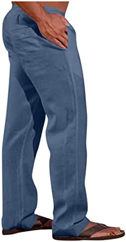 מכנסי גברים, אופנה לגברים פשתן מזדמן כותנה כותנה רופפת מכנסיים קלים משקל קל משקל מכנסיים יוגה יוגה
