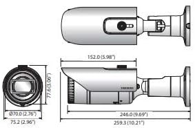 Hanwha Techwin Qno-7080R 4MP IR WDR WDR POE מצלמת כדורי רשת חיצונית עם עדשת 2.8 ~ 12 ממ, חיבור RJ45