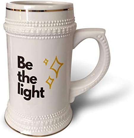 תמונת 3 של נוצץ עם טקסט של Be the Light - 22oz stein Mug
